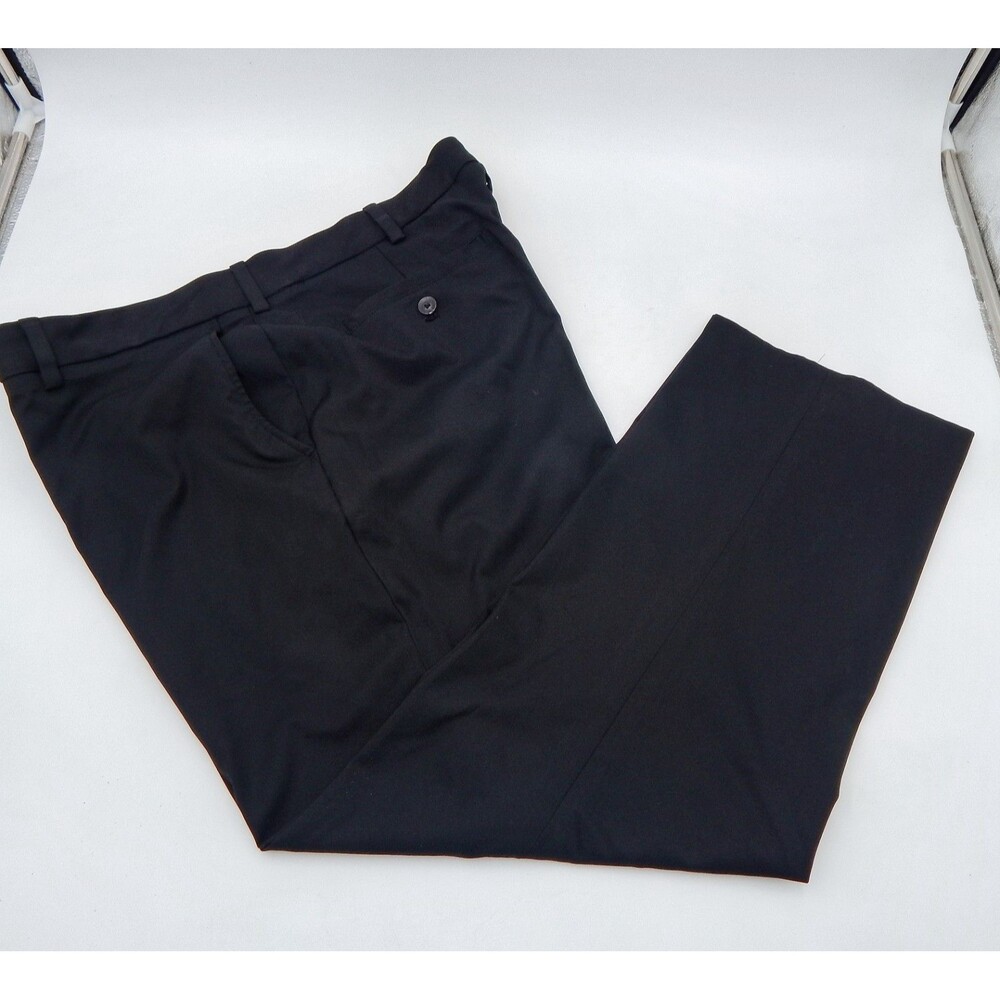 Walter Hagen Men’s 11 Majors Black Golf Pants 38x30 Straight Fit Flat Front